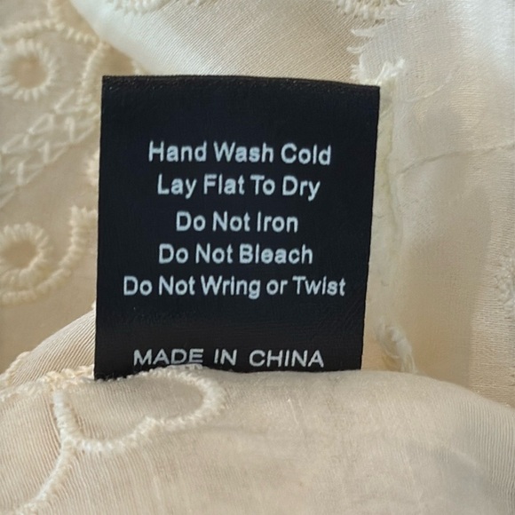 Porter Collective Cream Lace & Pearl Oversized Balloon Sleeve Shirt Size M - Picture 12 of 15